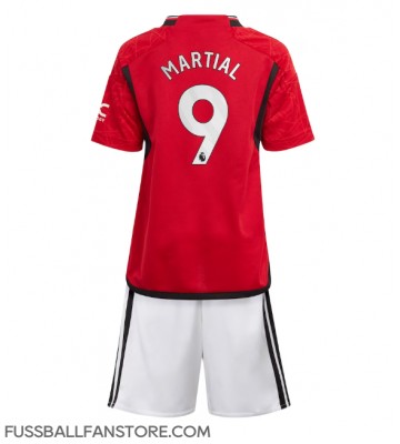 Manchester United Anthony Martial #9 Replik Heimtrikot Kinder 2023-24 Kurzarm (+ Kurze Hosen)